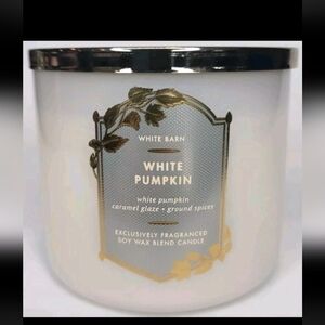 🩷BRAND NEW BATH & BODY WORKS🩷White Barn WHITE PUMPKIN  3-Wick Candle 🩷